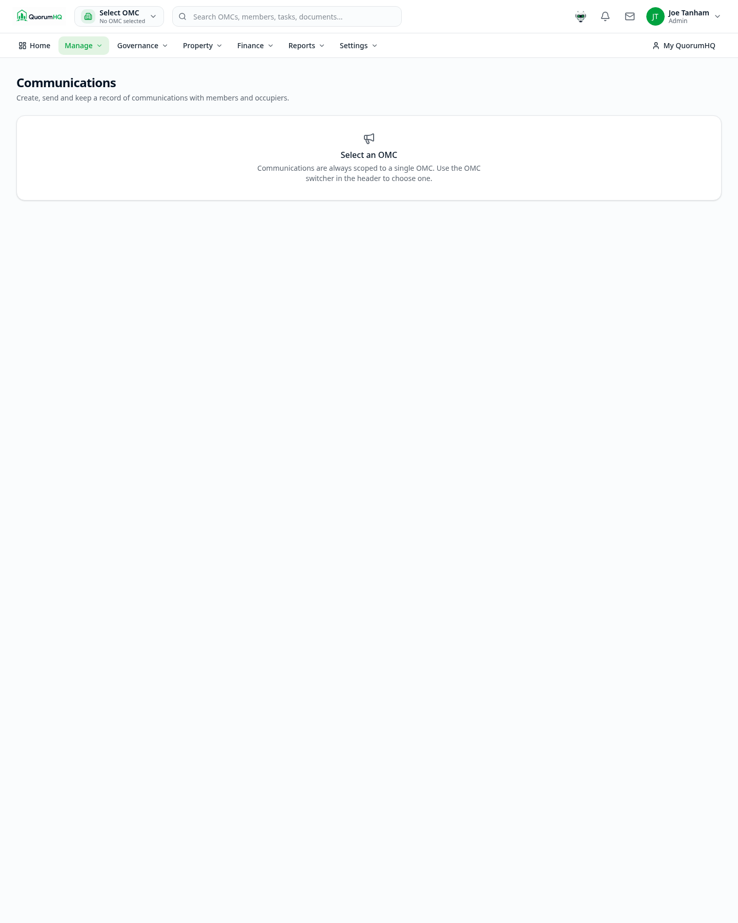 QuorumHQ communications history showing delivery status and audit details